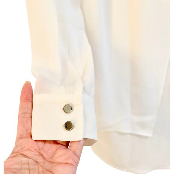 WHBM Long Sleeve V-Neck Ecru Tunic Size Medium NWT - Picture 7 of 9